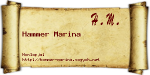 Hammer Marina névjegykártya